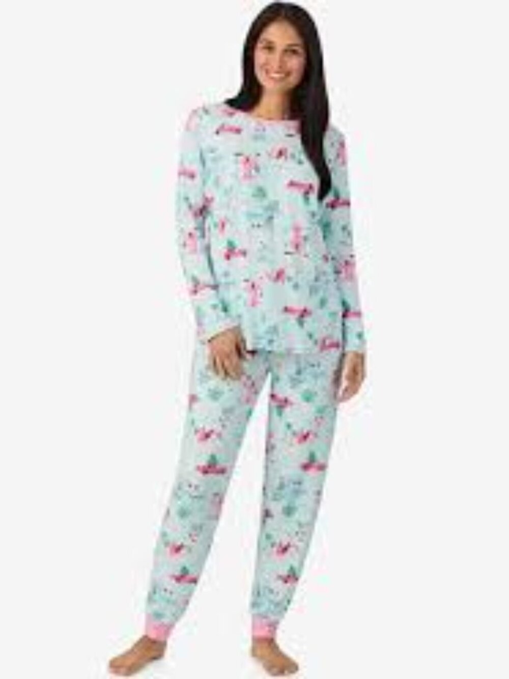 Cuddl Duds Women’s Long Sleeve and Pant Pajama Set Holiday print
